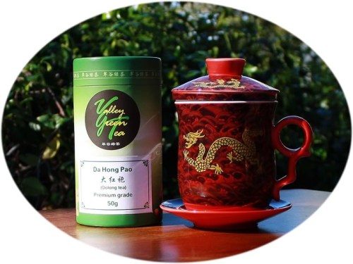 buy tea gift ceramic tea infuser with Da Hong Pao